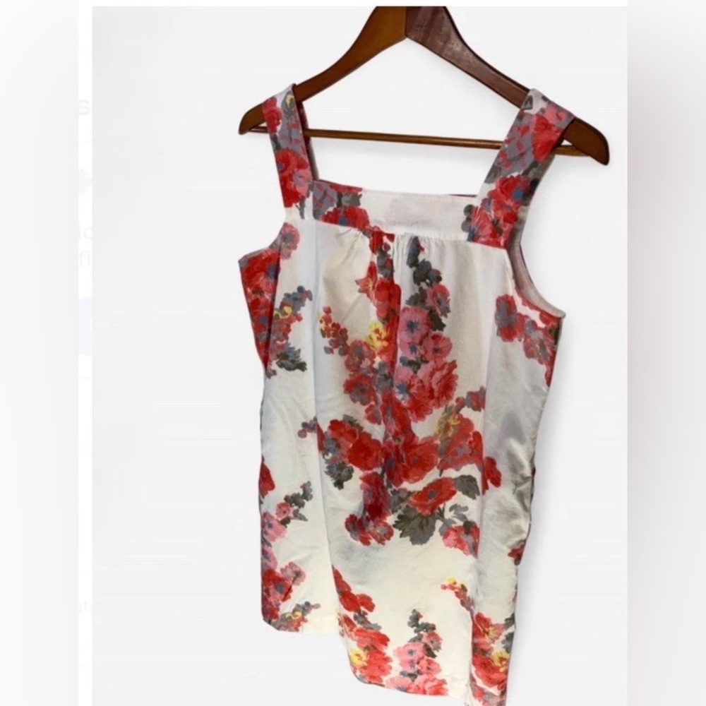 Joules Midi Dress Wide Strap Summer Floral Cotton Linen Lined Women's 12 - Picture 5 of 10